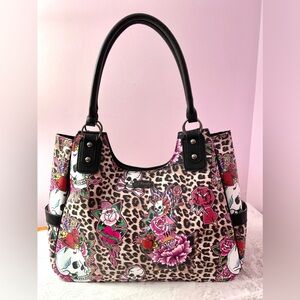 Ed Hardy leopard tote NWT